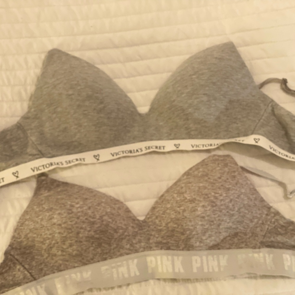 2 Pink Victoria’s Secret Wireless Lightly Lined Bras 34C